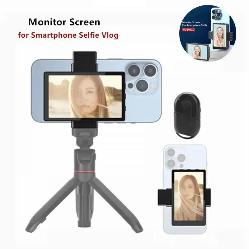 Kingma 스마트폰 브이로그 셀카 모니터 스크린, 마그네틱 휴대폰 후면 카메라 사용, 셀카 브이로그 라이브 스트림, 안드로이드 아이폰