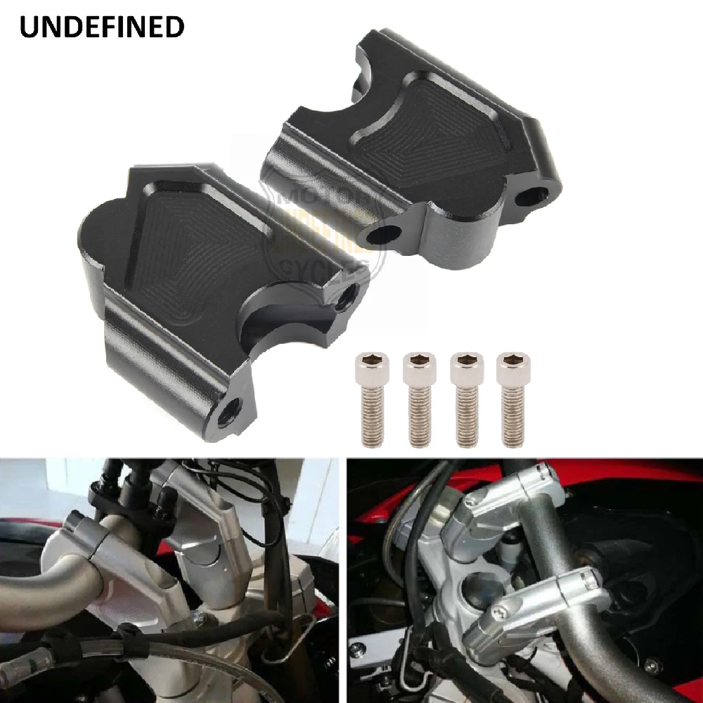 Black Motorcycle 22mm Handlebar Riser Kit Moves Bar Up For Bmw F650gs