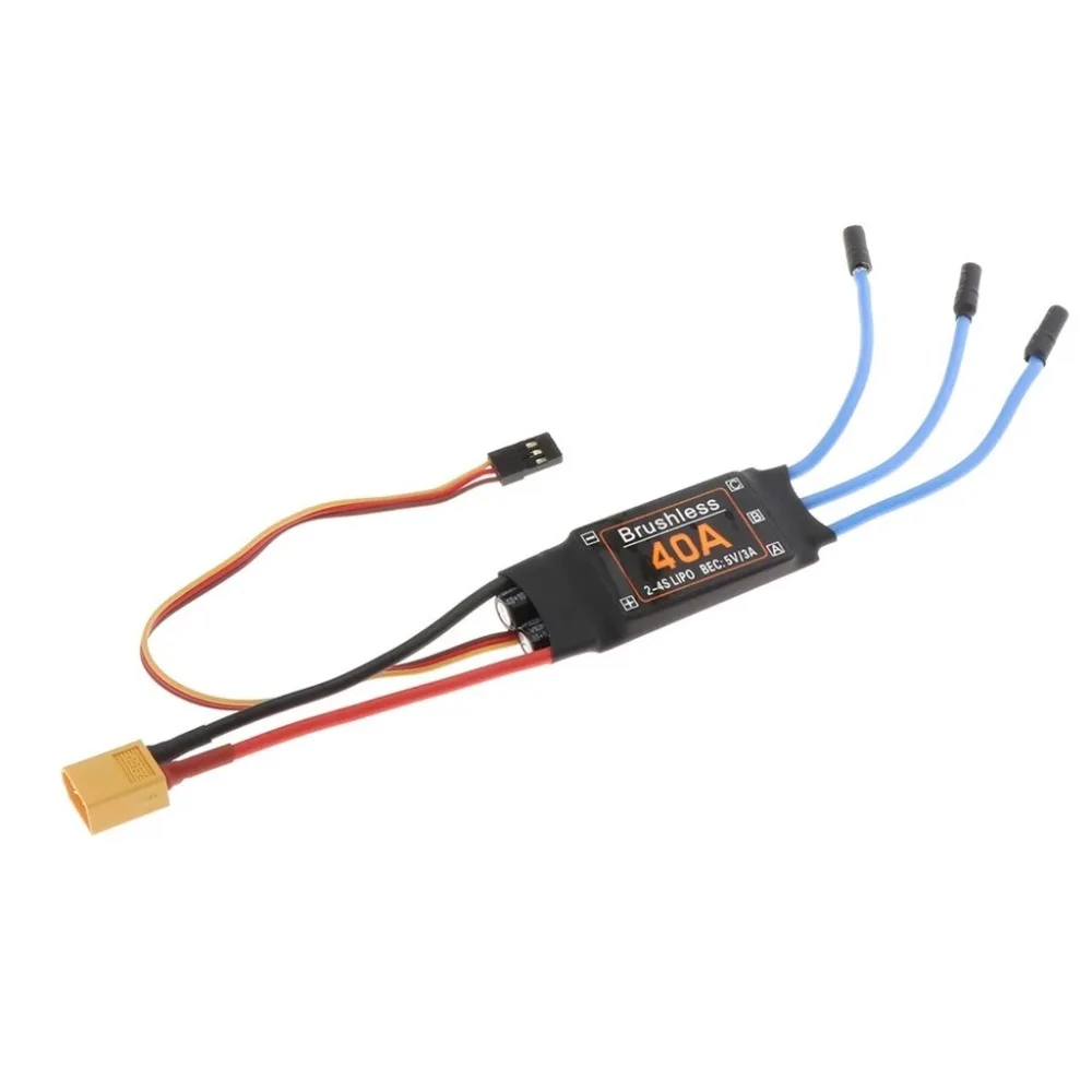 30A 40A Brushless ESC 5V 3A UBEC 2-4S Electronic Speed Controller Easy Use 3.5MM Banana Head RC Plane Parts