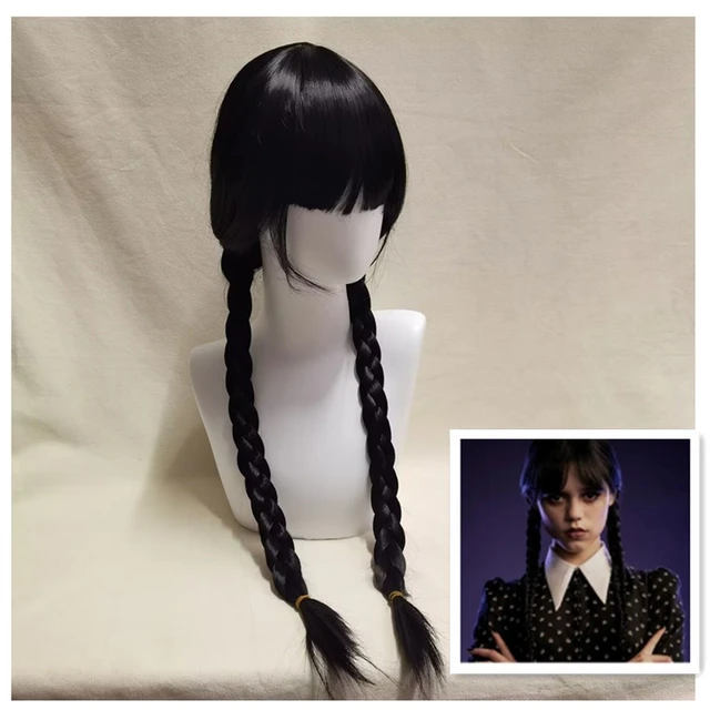 Quarta-feira addams quarta-feira cosplay peruca resistente ao calor do  cabelo sintético feminino senhoras halloween festa carnaval adereços  roleplay - AliExpress