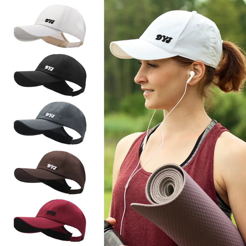 

2023 New High Ponytail Baseball Cap for Women Summer Sports Cap Fashion Casual Solid Color Cap Sun Hat with Ponytail Hole