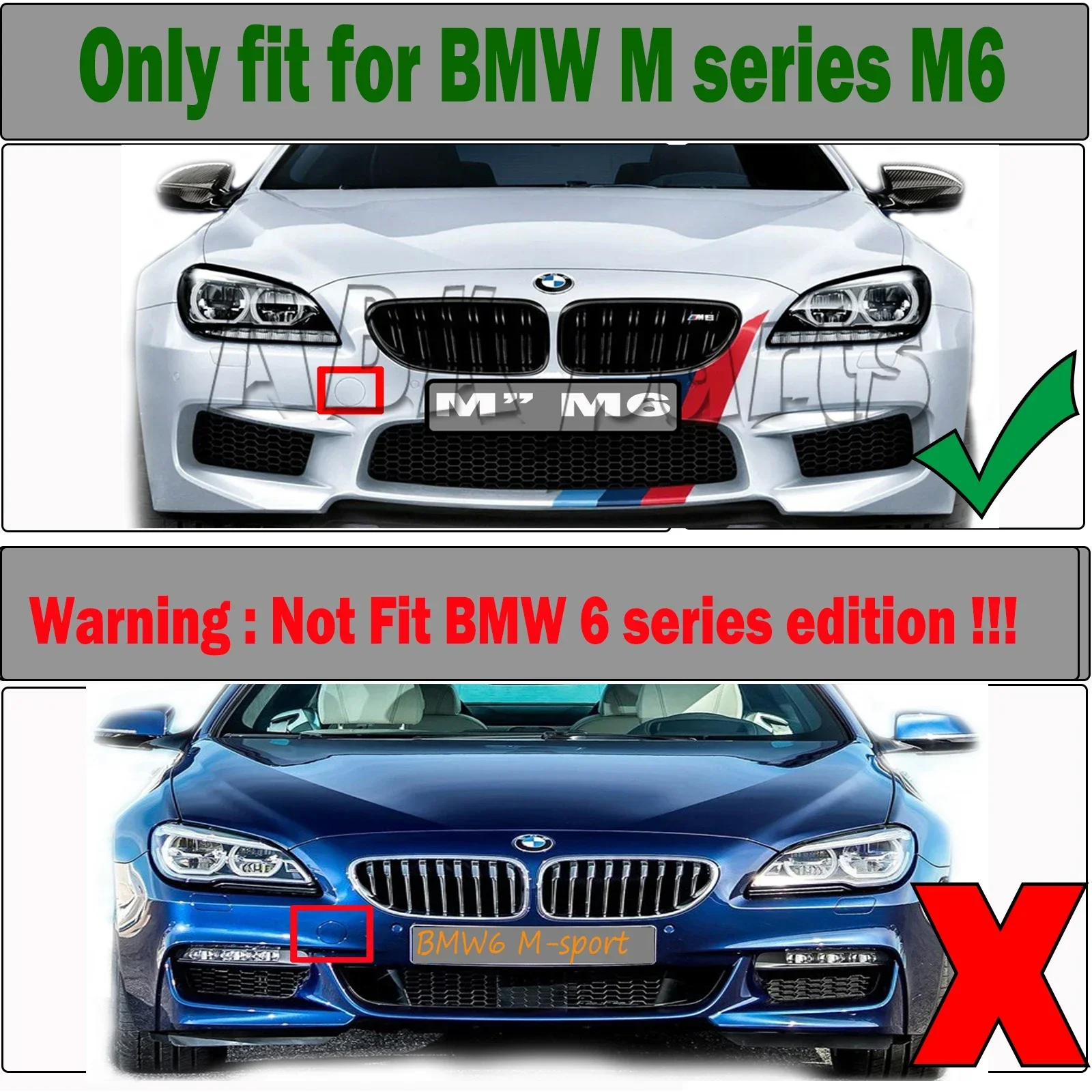 Fit 12-19 BMW M Series M6 F06 Gran F12 Convertible F13 Coupe FRONT TOW COVER 51118055288
