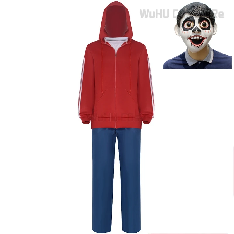 

Anime Moive Co co Miguel Cosplay Hoodie Costumes Coat Mask for Adult Kids Boys Kids Jackets Hoodies Red Sweatshirts Coat