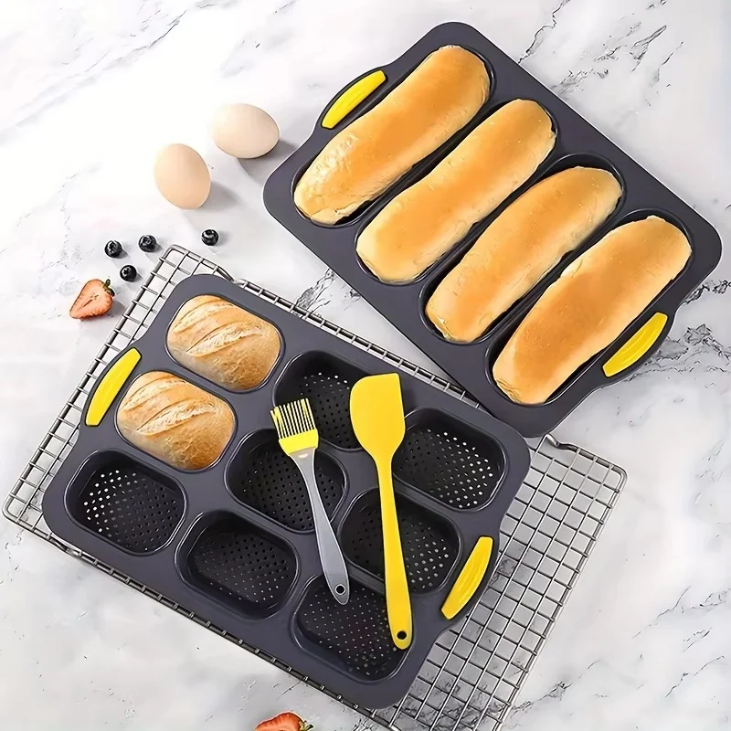 Baking Tools SIlicone Mold Non-Stick Baguette Bread Pan Food Grade for Homemade Bread French Baguette Sandwich Roll Kitchen Tray Baking Tools SIlicone Mold Non-Stick Baguette Bread Pan Food Grade for Homemade Bread French Baguette Sandwich Roll Kitchen Tray