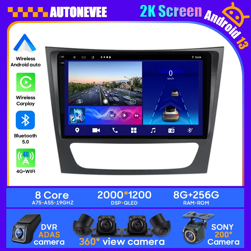 

For Mercedes Benz E-class W211 E200 E220 E300 E350 E240 E270 E280 CLS CLASS W219 Android Car Auto GPS Radio Carplay stereo 4G BT