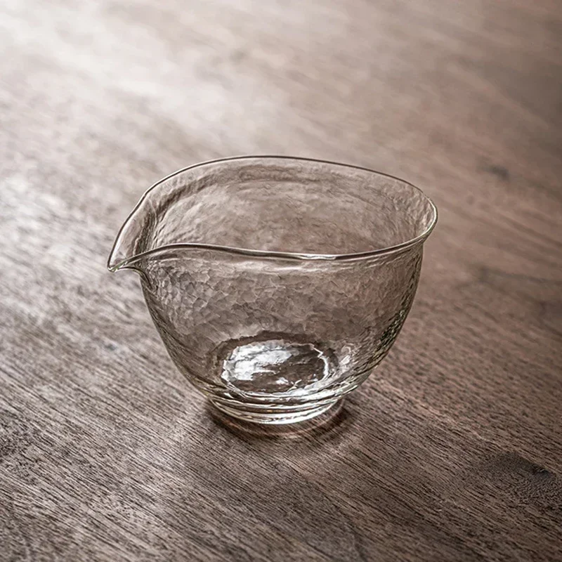 Moon Glass Transparent Tea Dispenser Hammer Pattern Tea Sea Single Chahai Glass Chinese Utensils