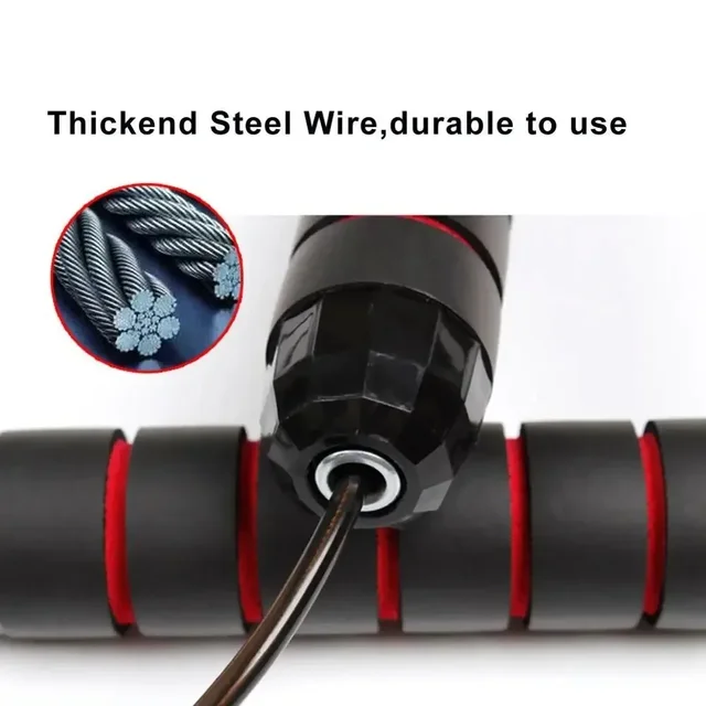 Professional Weighted Jump Rope for Training, Adjustable Length Skipping Rope with Durable Cable for Boxing Gym Home Workout 5