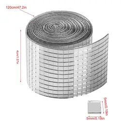 Self - Adhesive Silver Mirror Glass Mosaic Tiles - 4 - Pack (120cm Each) | DIY Home Decor Solution (4X120cm)