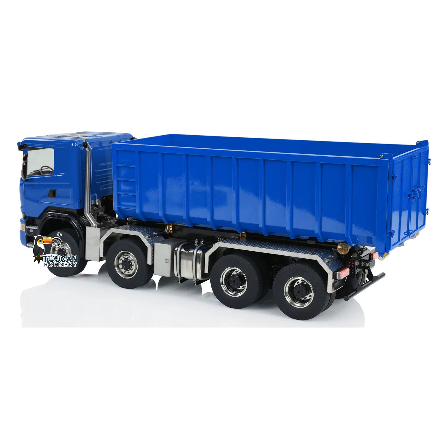 1:14 8x8 RC Hydraulic Dumper Car Metal Roll-on Full Dump Truck High Bucket Sound Light Finished Toy Tipper Vehicle Model TH23920 5