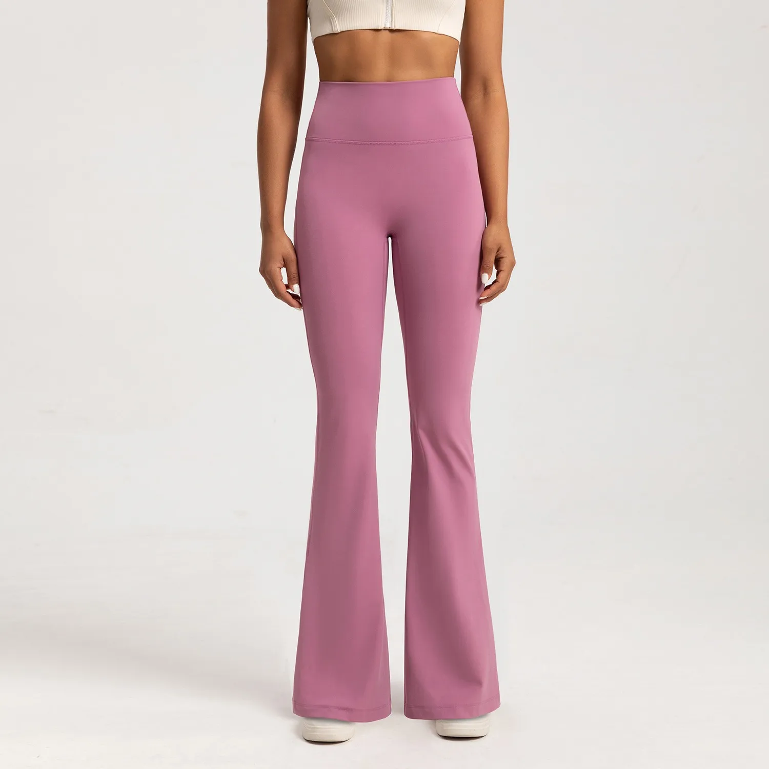 High-end Yoga Leggings Slim Yoga Pants High Waist Wide Leg Pants Bottoms Breathable Gym Casual Sports Bell Leggings Female 2