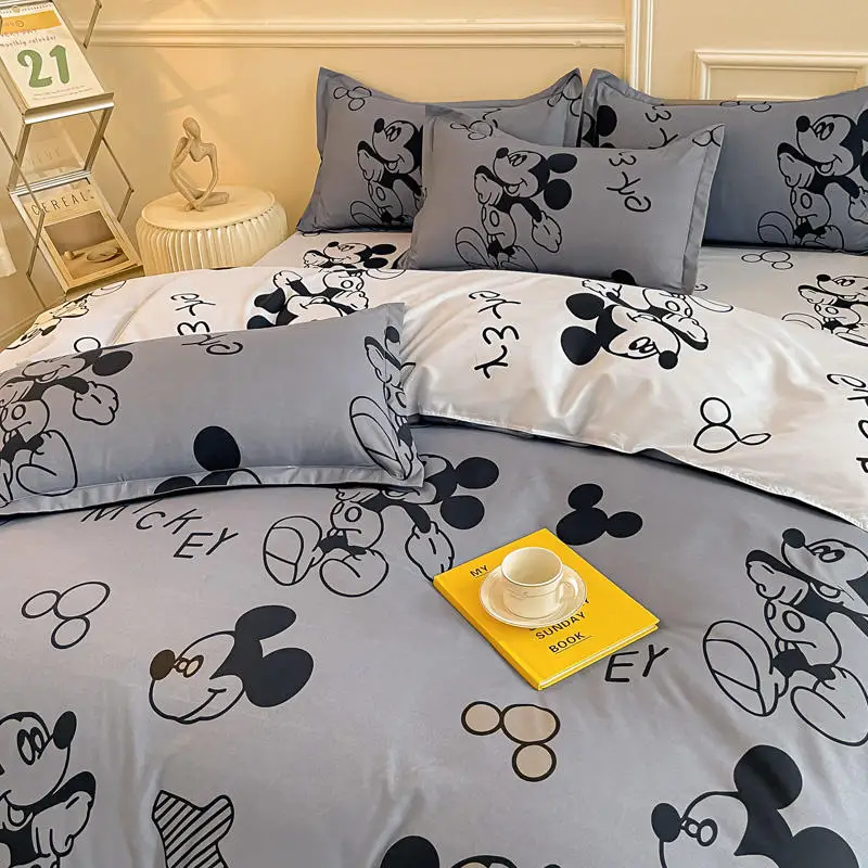 New Brand Mickey Mouse Bedding Set Disney Winnie The Pooh Cartoon Duvet  Cover Set Bed Sheet Pillowcase Twin Full Queen King Size - AliExpress