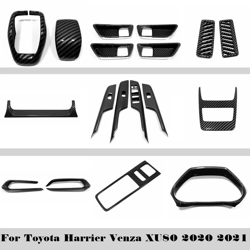 

Whole Interior Accessoires ABS Carbon Fiber Decoration Cover Trim For Toyota Harrier Venza XU80 2020 2021