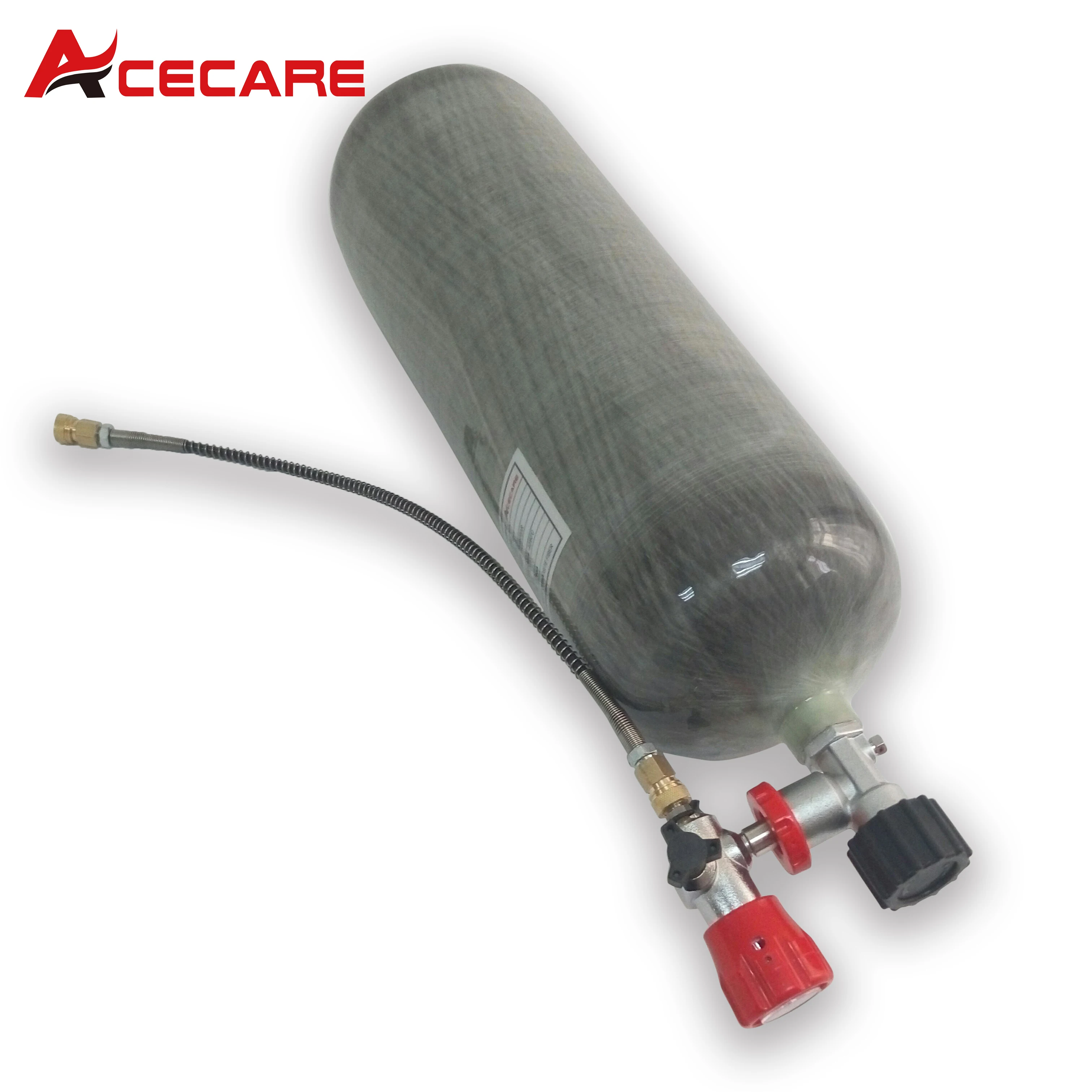 Bouteille Acecare 2L Fibre Carbone 300bar 4500psi CE – Plongée/PCP – M18*1.5