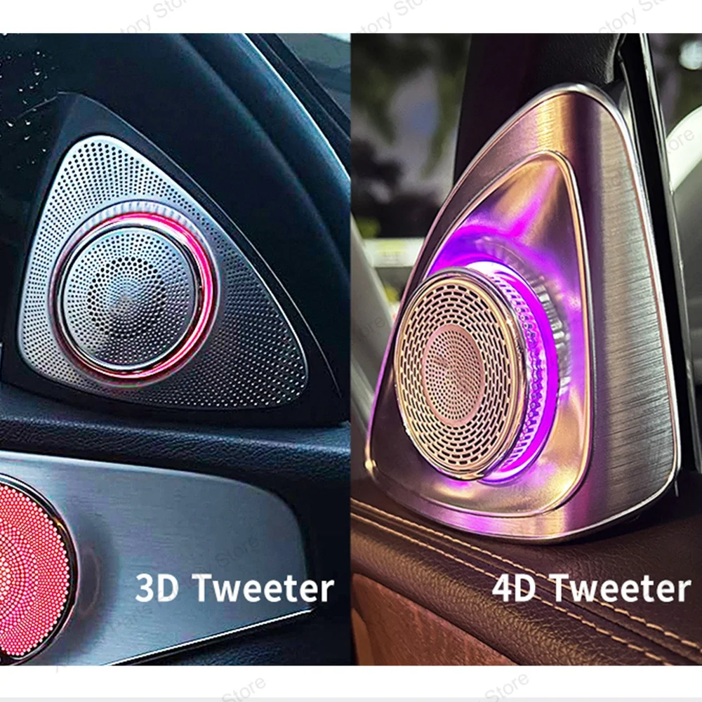 3/64-Color LED Ambient Lighting Kit – Interior Retrofit for Mercedes-Benz C/GLC Class Coupe W205, C43, C63, X253 (Door, Speaker, and Vent Covers)itSet 4