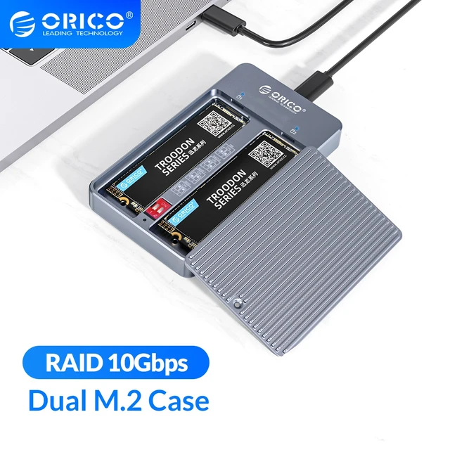 Orico Lsdt Dual Bay Ssd Case Support M.2 Sata Ssd Disk For B Key B+m Key Ssd Support Pm/raid 0/raid 1/jbod Mode - Hdd & Ssd Enclosure -