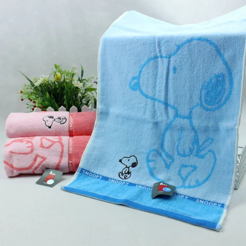 60x30cm Snoopy Cotton Towel Thickened Water Absorption Adult Children Soft Affinity Face Towel Cute Cartoon Kids Face Washcloth 4