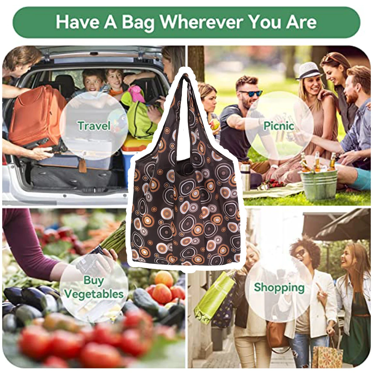 10-Piece Reusable Eco-Friendly Shopping and Storage Tote Set
