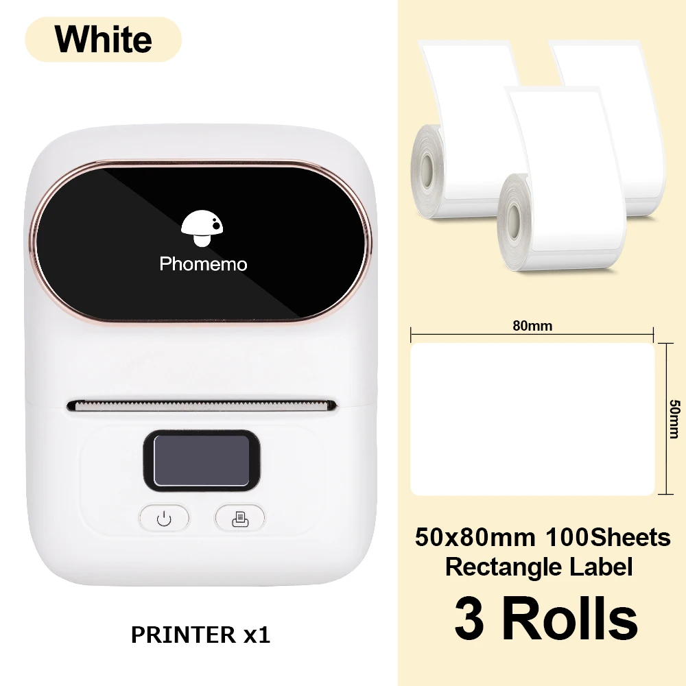 small phone printer Phomemo M110 Mini Portable Thermal Label Printer Multi-function Self-Adhesive Sticker Label Maker Machine for Office Clothes Tag mini handheld printer Printers