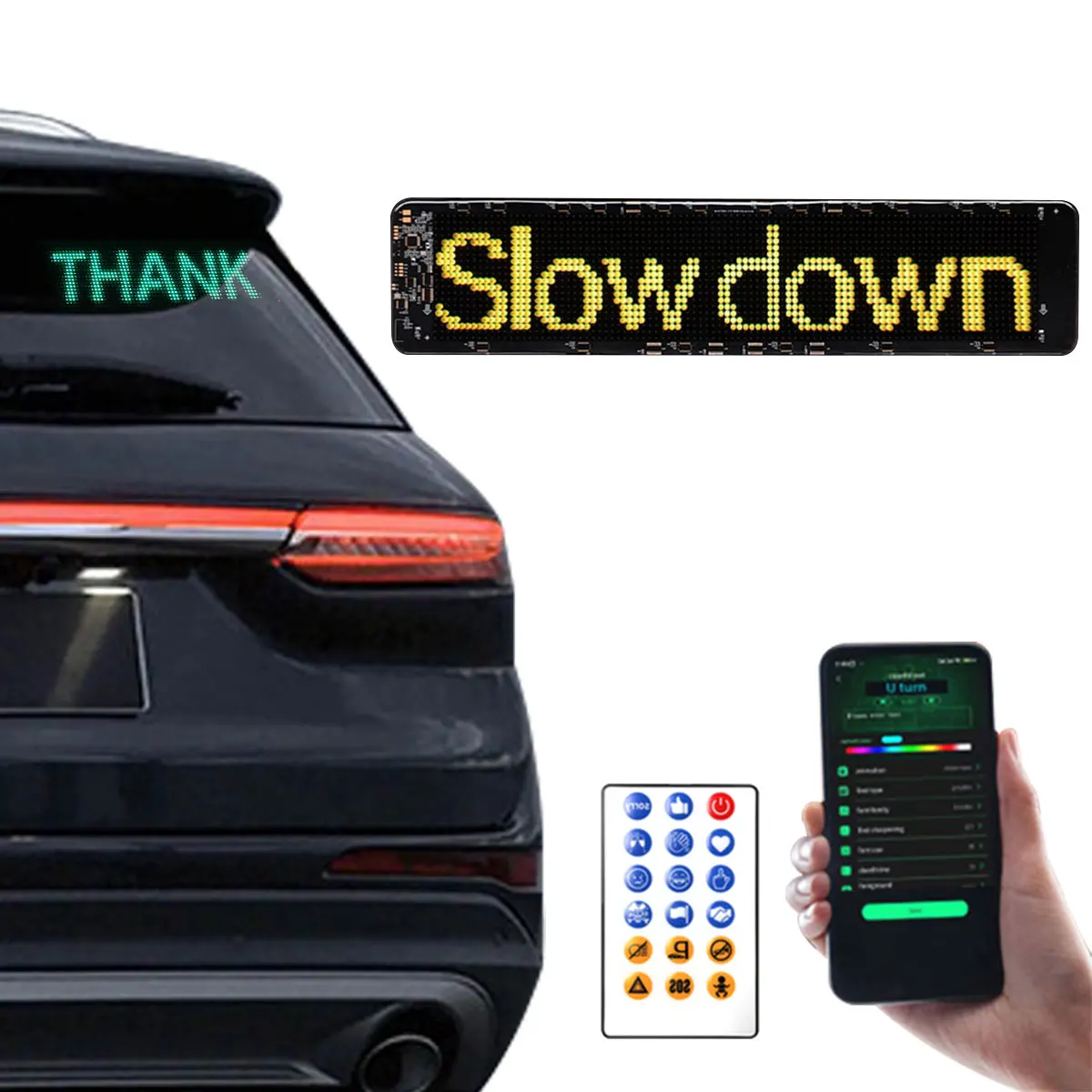 

Programmable Scrolling Advertising Sign Car LED Matrix Pixel Panel DIY Custom Animation Text Car Screen Display Multilingual