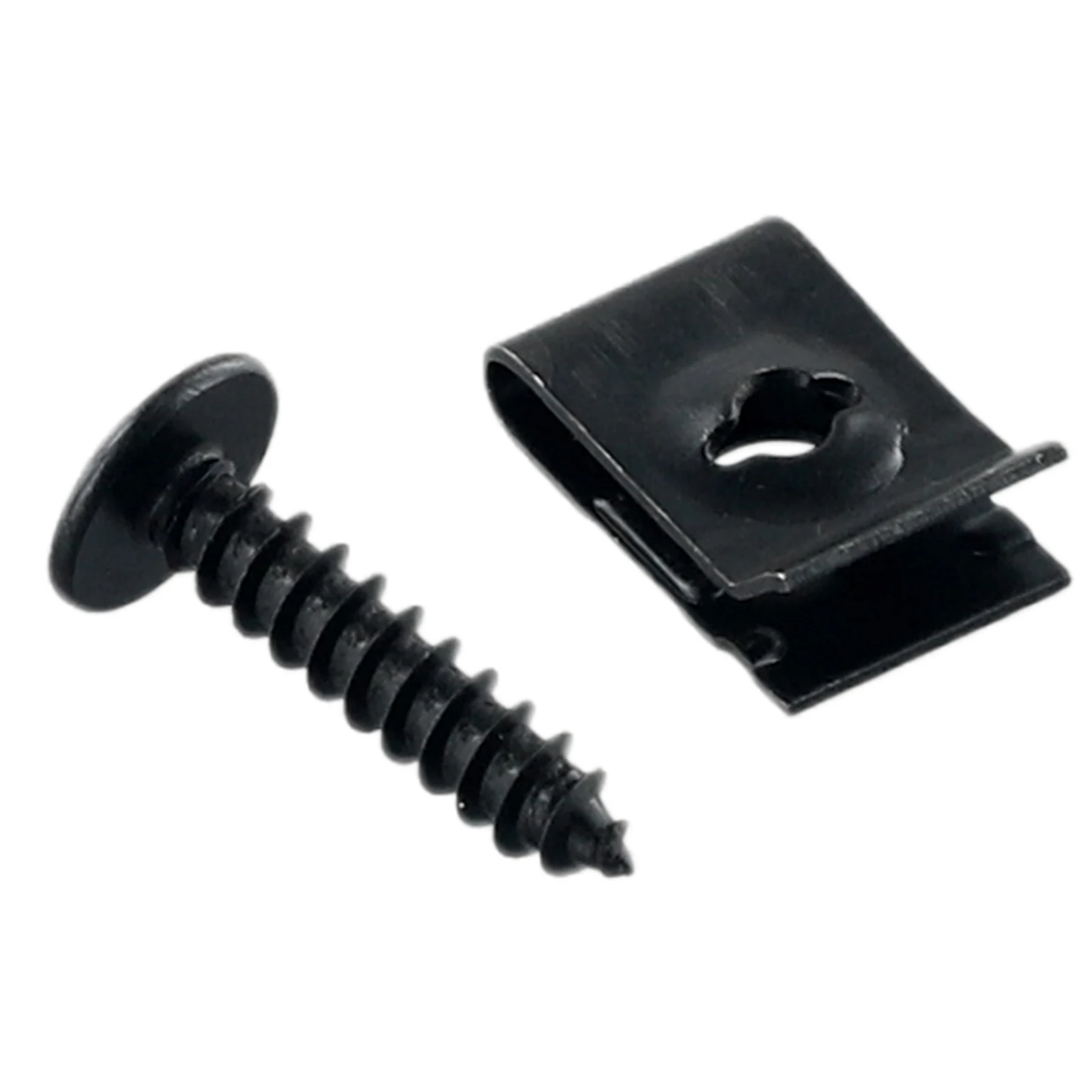 Screws U-type Clips U-type Clips Black Car Bumper Fender Trim Metal Panel Fasteners Parts 20Set Accessory Useful