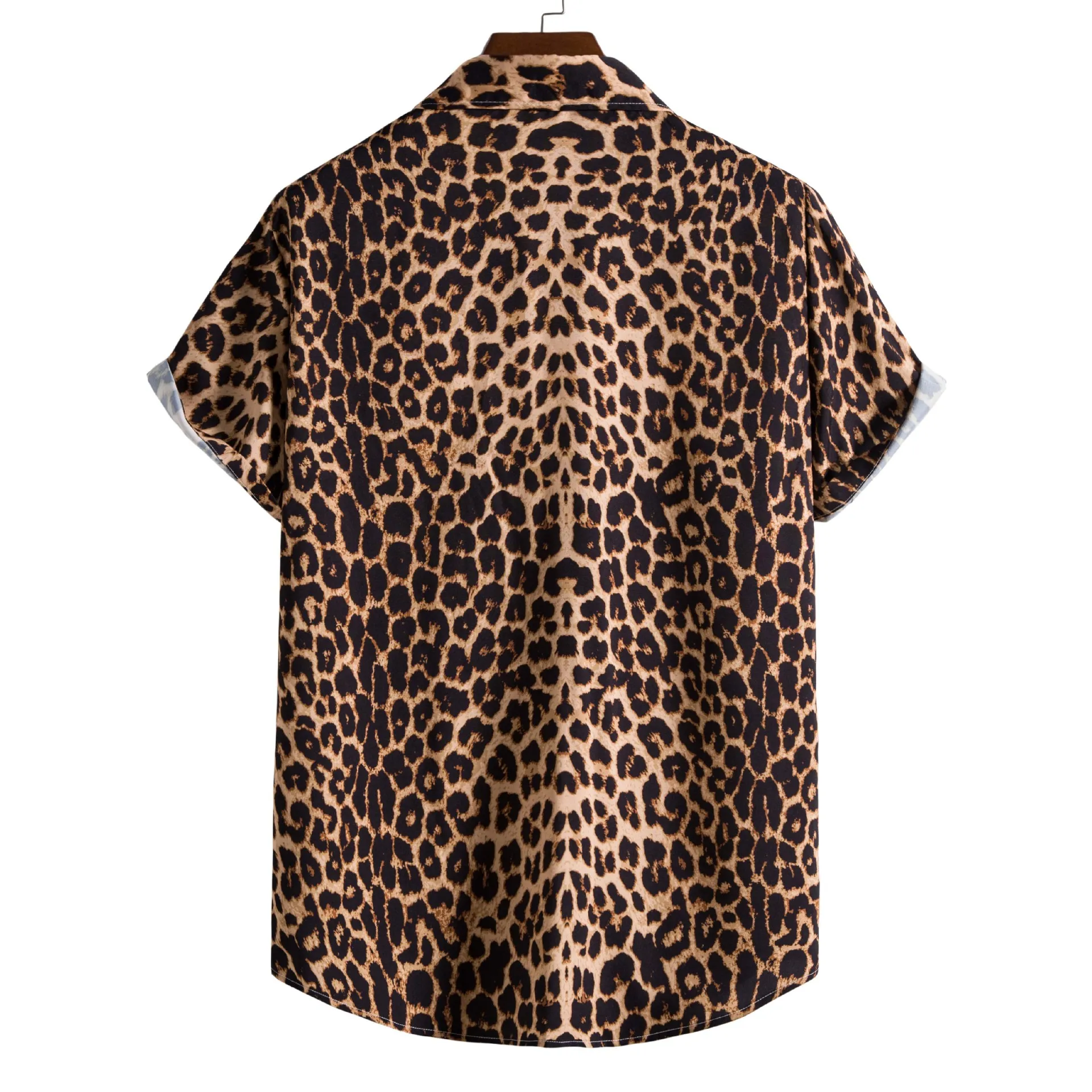Leopard Hawaiian Sexy Floral Male Camisa Slim Fit Short Sleeve Party Beach Casual Men's Shirts For Man Clothing Social Retro 2