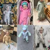 New Bodysuit For Newborn Rompers Baby Boys Girls Clothes Long Sleeve Solid Hoodies Bear Jumpsuit Costume Infant Onesies 3M-24M 2
