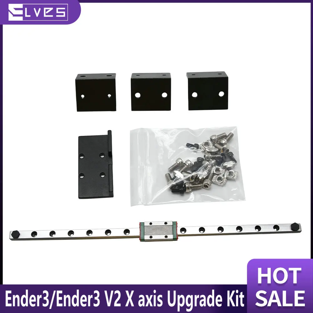 ELVES 3D Printer Parts Ender3/Ender3 V2 X axis Upgrade Kit  Uses MGN9H  Linear Rail 315MM Length