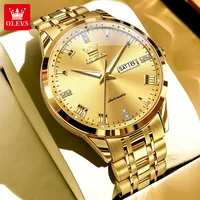 OLEVS Business Gold Mens Watches Top Brand Luxury Automatic Mechanical Watch For Men Waterproof Date Clock Sport Watch Relogio