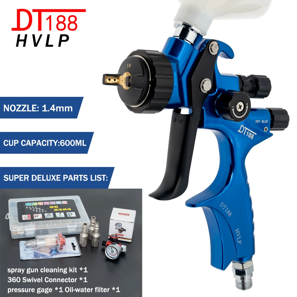 HighQualityDT188ProfessionalHVLPSpayGun14mmNozzleGravityAir