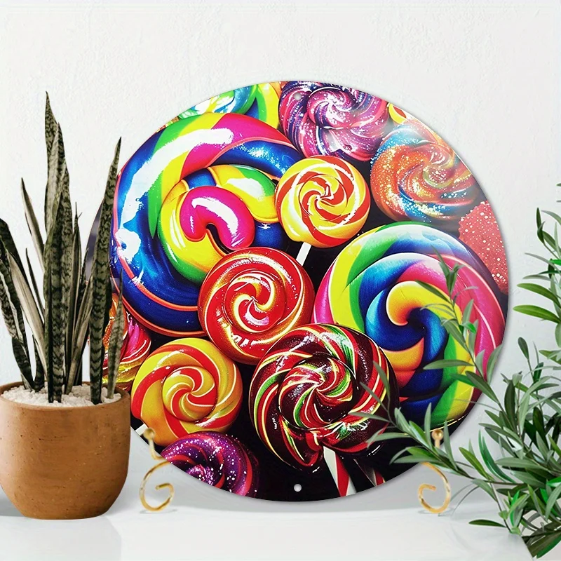 

Алюминиевый металлический знак Candy Land, Круглый Металлический Венок, винтажные знаки для создания венков, дверной подвесной домашний декор, декор для бара