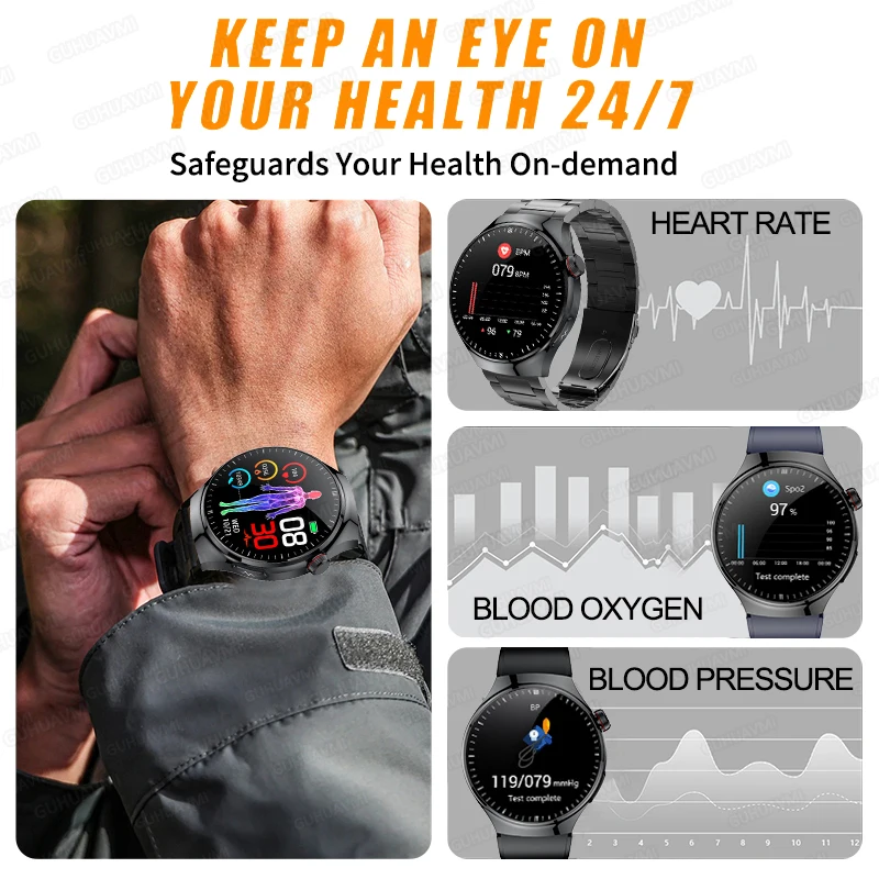 2025 New Five organ examination Health Smart Watch For Men Precise ECG Blood Pressure  Fitness Tracker Bluetooth Call Smartwatch 2