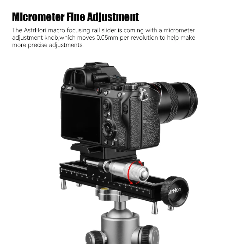 AstrHori AH-MCA170 170mm Manual Quick Adjustment Macro Focusing Rail silder with 360 Degree Rotating Clamp