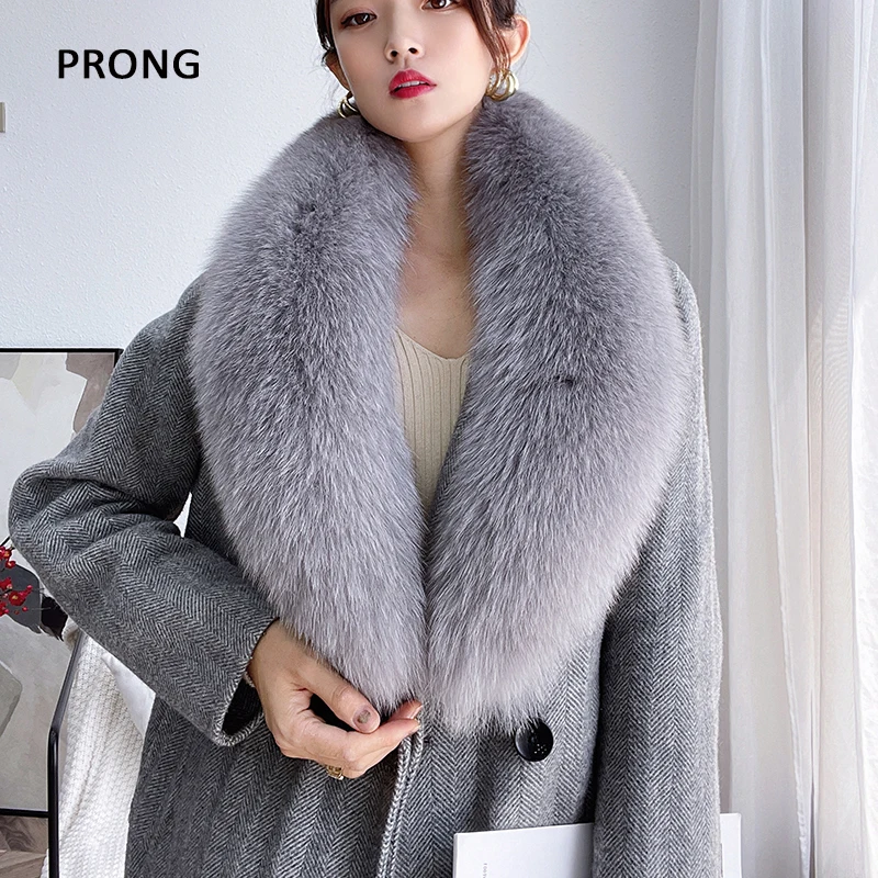 Real Fox Fur Collar For Women Men Coat Jacket Shawl Wraps Winter Warm Fur Collar Extra Large Size Neck Warmer Fur Scarf Shawls 3