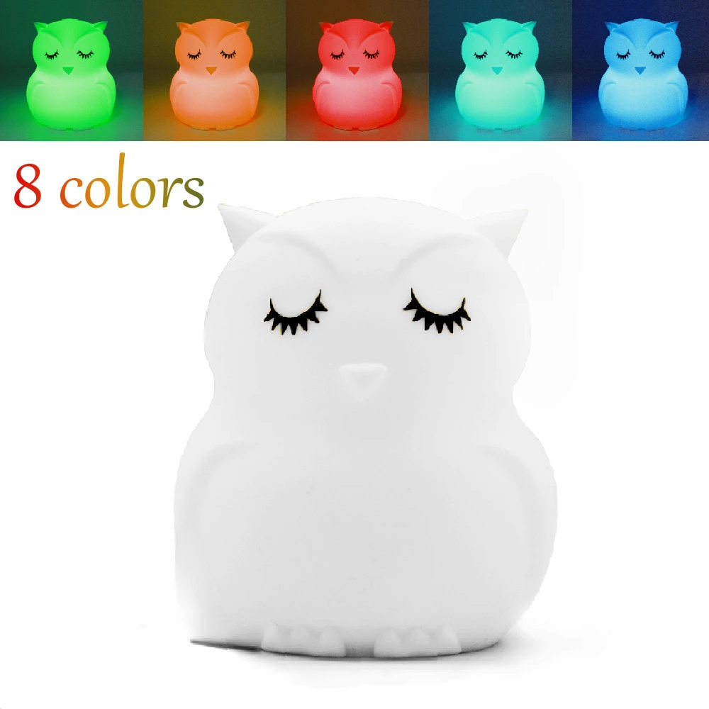 Luz Noturna Coruja HONGCA 3D - Sensor Movimento LED - Recarregável USB-C - Infantil