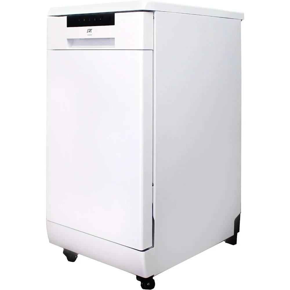 Wide Portable Dishwasher 6 Wash Programs, 8 Place Settings and Stainless Steel Tub &ndash; White
