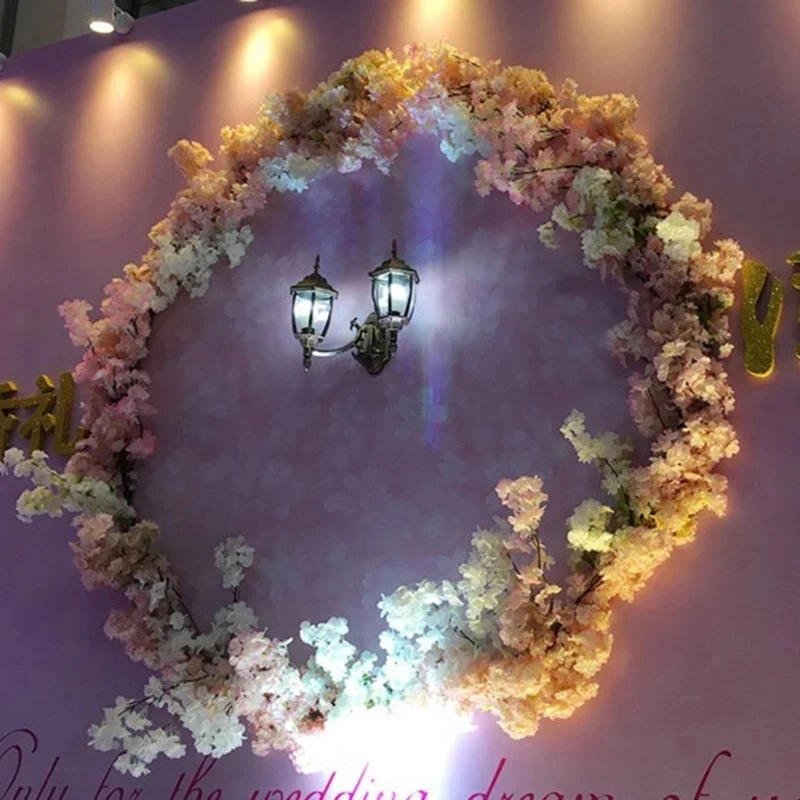 

Искусственные цветы для украшения свадебной арки, искусственный цветок, шелковая Гортензия, белая ветка, цветы вишни, домашний декор, 140 голов