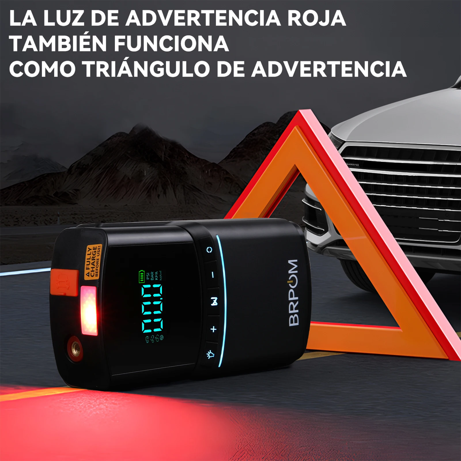 Car Jump Starter 4000A Peak Lithium Starter Battery Pack Safe 12V Portable Battery Power Bank with LED Screen and LED
