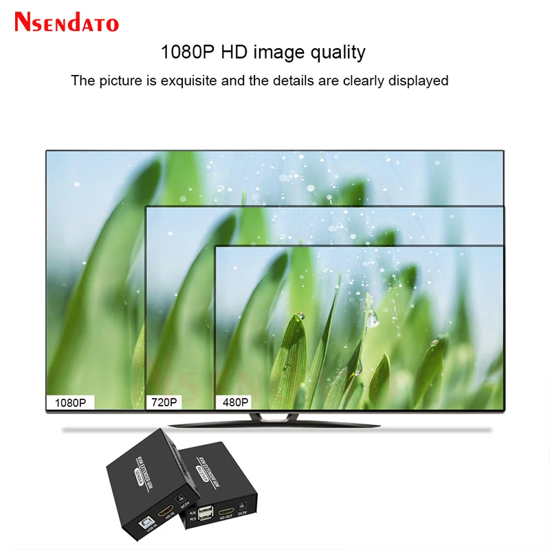 HDMI KVM Extender Over 60M cat5e/6 Ethernet RJ45 LAN Cable Support Keyboard Mouse Extender HDMI KVM Network Extender