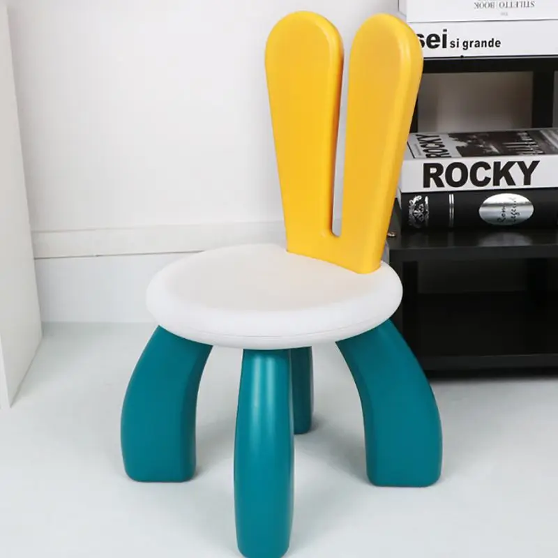 Plastic Children's Stool with Backrest, Activity Table Chair for Kids, Kindergarten Baby Learning Chair with 24cm Seat Height