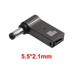 Universal USB Type - C to DC Power Jack Converter, 100W Laptop Power Adapter Plug (5.5x2.1mm)