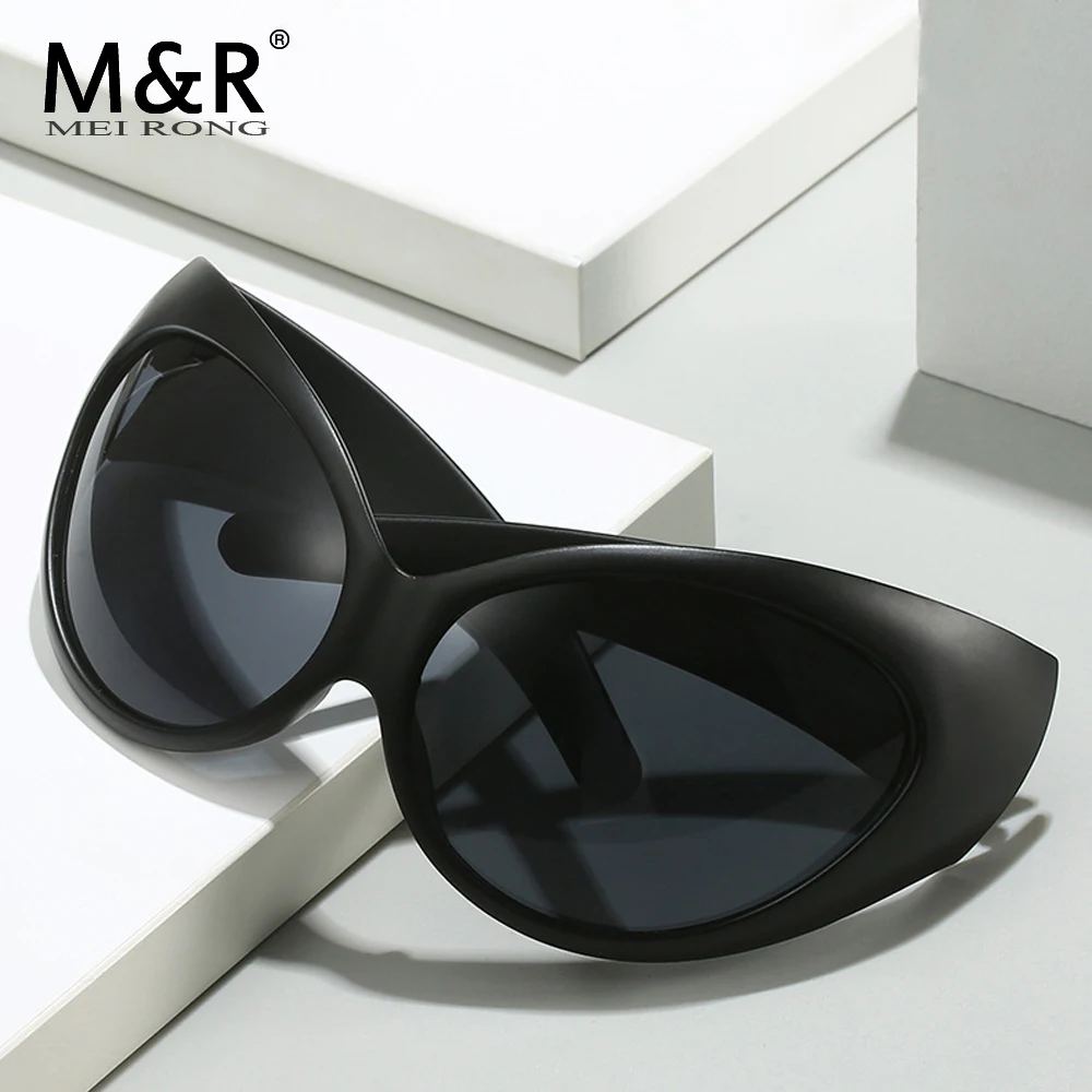 

2023 Personalized Cat Eye Large Frame Women's Cycling Glasses Fashion Color Goggles Men's Outdoor Sports Technology Sunglasses