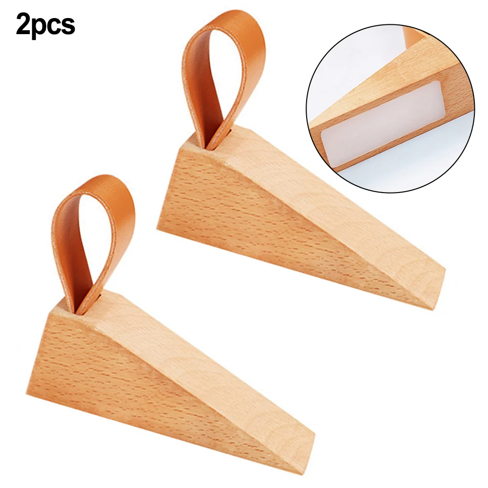 

2PCS Wood Door Stopper Wedge Non-Slip Anti-collision Door Block Catcher Nail-free Office Home Gate Decor Hardware