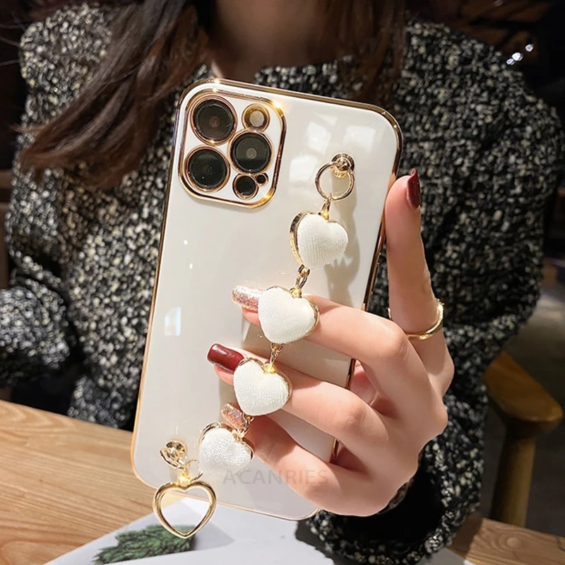 Love Heart Bracelet Luxury Chain Phone Case Cover