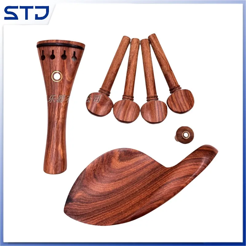 Red rosewood 1sets of 15"-16" viola fittings parts,Tailpiece+Tuning pegs+Endpins+Chin rest/Chin Holder