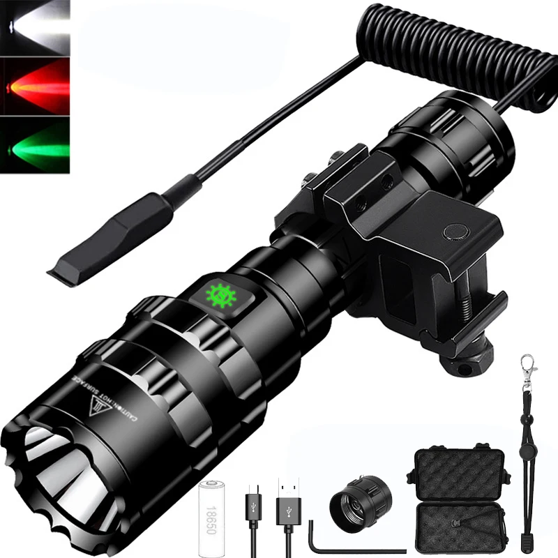 D2 Tactical Flashlight edc USB Rechargeable Torch High Power Led Flashlights Hunting Light Powerful Flashlight Linterna Lanterna