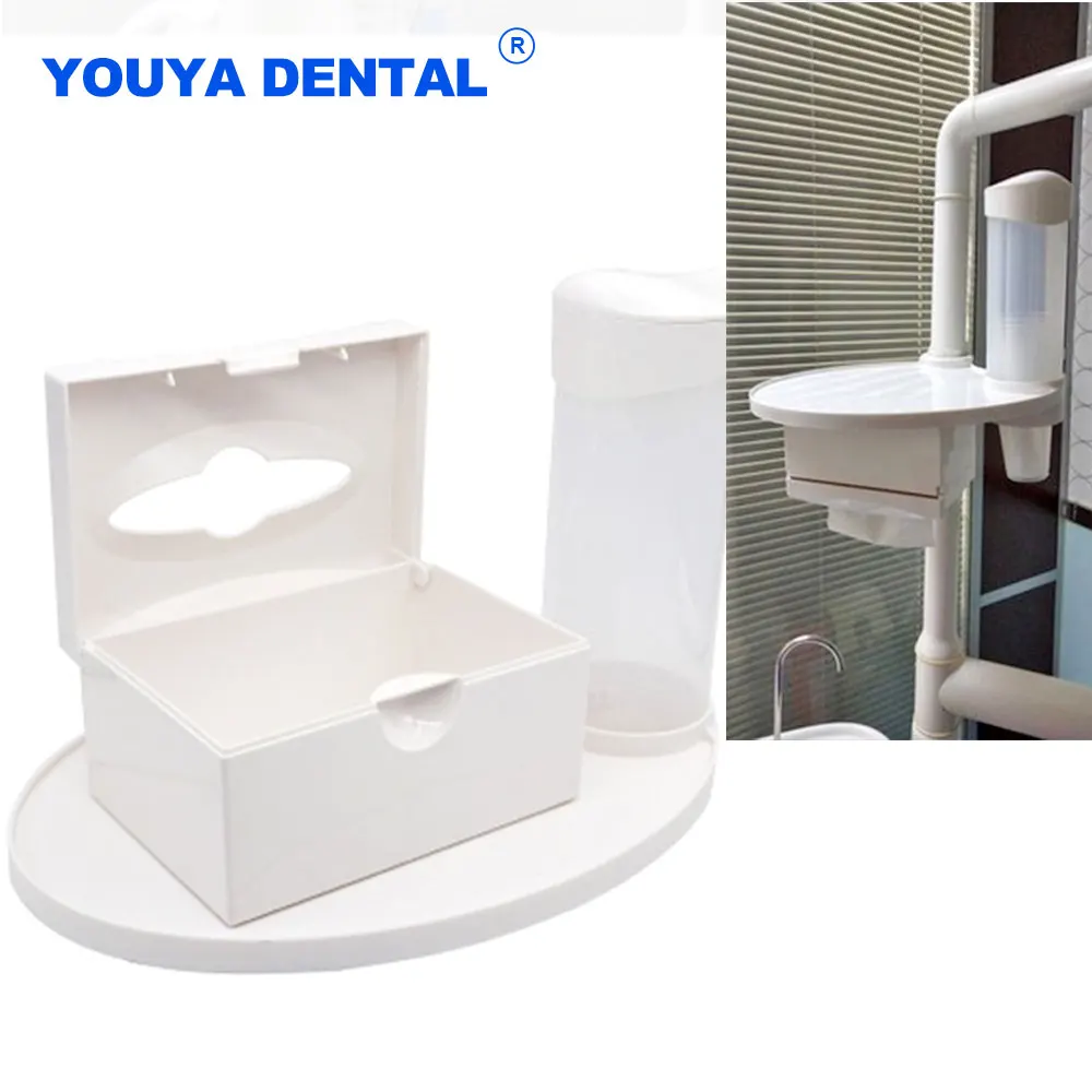 

Dental Chair Cup Holder with Paper Tissue Box 3 in 1 Chair Scaler Tray Parts Instrument Dentistry Accessories Oral Care Clinic