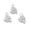 Pandahall 20pcs Mixed Color Elephant Brass Micro Pave CZ Cubic Zirconia Pendants Charms With Jump Rings For Jewelry Making Gift 2