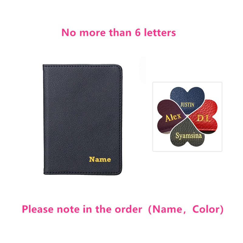

Free Customized Name High Quality Bussiness Passport Holder ID Card Slots Flight Tickets Cheque Note Passport Covers