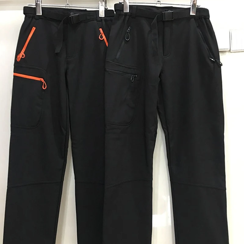 Customize LOGO Camping Hiking Softshell Pants Women Waterproof Thermal Fleece Trousers Outdoor Sport Trekking Skiing Clothing