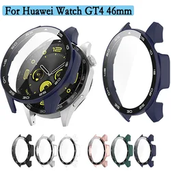 2 In 1 Case For Huawei Watch GT4 46mm Full Coverage Bumper PC Hard Case Cover With Tempered Glass Screen Protector
